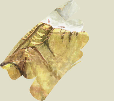 旭山城跡鳥瞰図