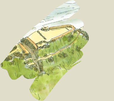 金井山城跡鳥瞰図