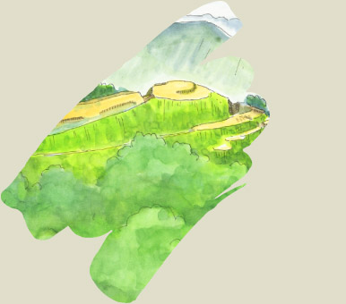 萩野城跡鳥瞰図