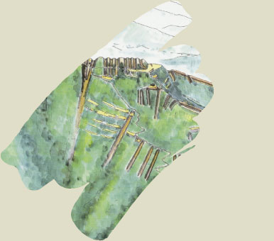 葛山城跡鳥瞰図