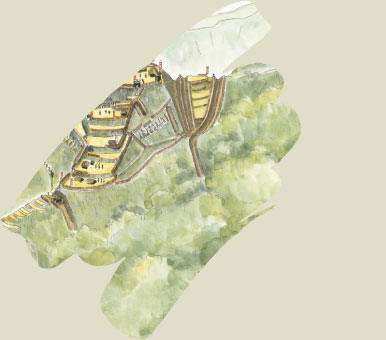 若槻山城跡鳥瞰図