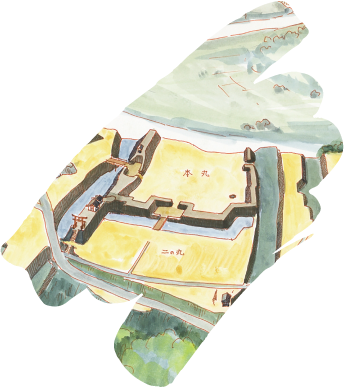 牧之島城跡 鳥瞰図